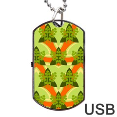 Texture Plant Herbs Herb Green Dog Tag Usb Flash (two Sides)
