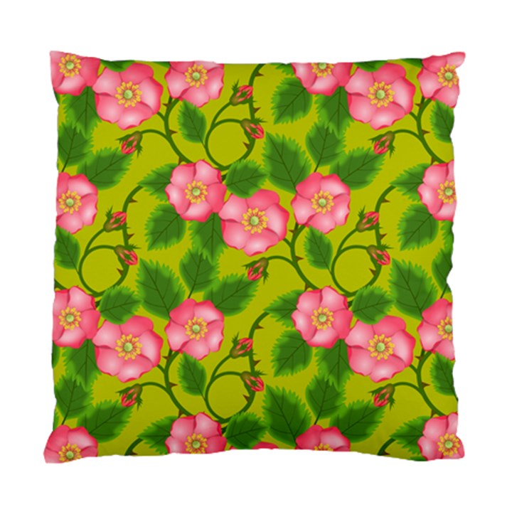 Roses Flowers Pattern Bud Pink Standard Cushion Case (Two Sides)