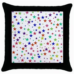 Star Random Background Scattered Throw Pillow Case (black) by Pakrebo