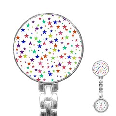 Star Random Background Scattered Stainless Steel Nurses Watch by Pakrebo