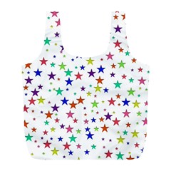 Star Random Background Scattered Full Print Recycle Bag (l) by Pakrebo