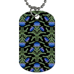 Pattern Thistle Structure Texture Dog Tag (one Side) by Pakrebo