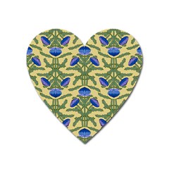 Pattern Thistle Structure Texture Heart Magnet by Pakrebo