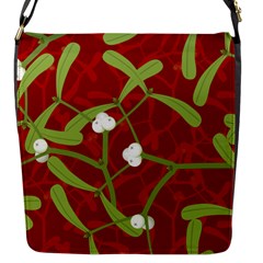 Mistletoe Christmas Texture Advent Flap Closure Messenger Bag (s) by Pakrebo