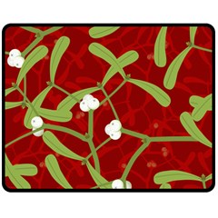 Mistletoe Christmas Texture Advent Double Sided Fleece Blanket (medium)  by Pakrebo