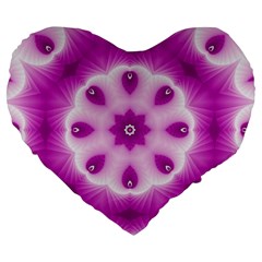 Pattern Abstract Background Art Purple Large 19  Premium Heart Shape Cushions by Pakrebo