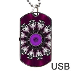 Kaleidoscope Round Circle Geometry Dog Tag Usb Flash (two Sides) by Pakrebo