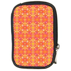 Desktop Pattern Abstract Orange Compact Camera Leather Case by Pakrebo