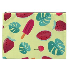 Watermelon Leaves Strawberry Cosmetic Bag (xxl) by Pakrebo