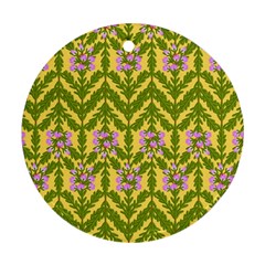 Texture Heather Nature Round Ornament (two Sides) by Pakrebo