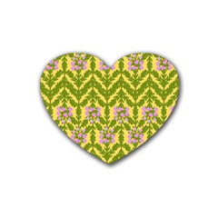 Texture Heather Nature Rubber Coaster (heart)  by Pakrebo