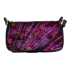 Red Peacock Feathers Color Plumage Shoulder Clutch Bag by Pakrebo