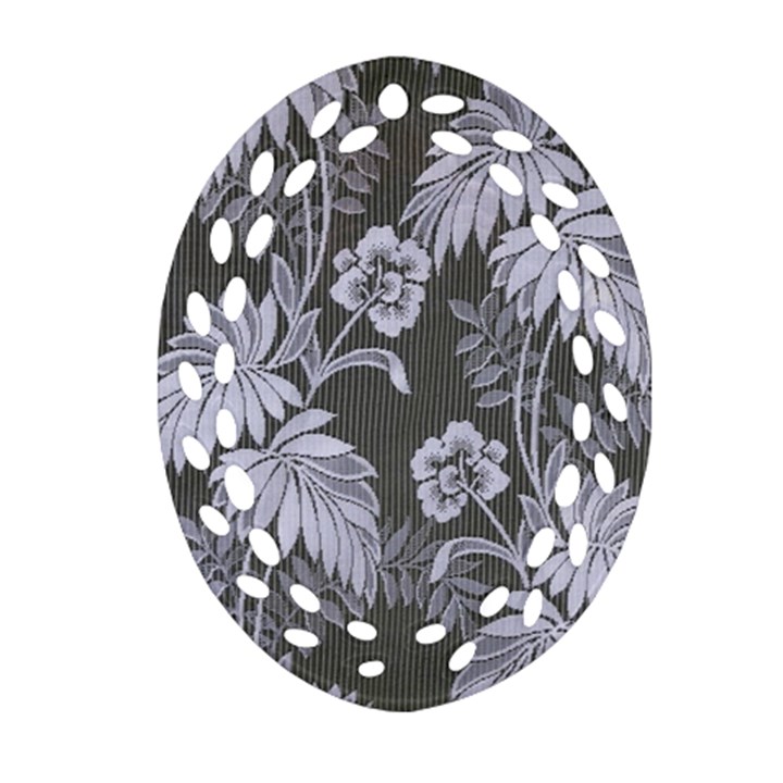 Curtain Ornament Flowers Leaf Oval Filigree Ornament (Two Sides)