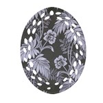Curtain Ornament Flowers Leaf Oval Filigree Ornament (Two Sides) Back