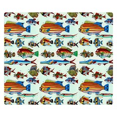 Ml 6-7 Fish Double Sided Flano Blanket (small)  by ArtworkByPatrick