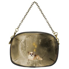 Cute Little Chihuahua With Hearts On The Moon Chain Purse (two Sides) by FantasyWorld7