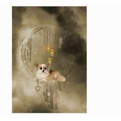 Cute Little Chihuahua With Hearts On The Moon Large Garden Flag (two Sides) by FantasyWorld7