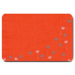 Dandelion Wishes - Red Large Doormat  by WensdaiAmbrose