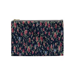 Polka Dotted Rosebuds Cosmetic Bag (medium) by retrotoomoderndesigns