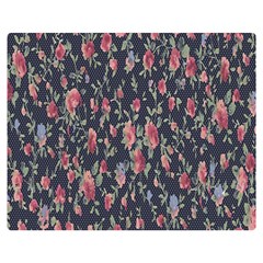 Polka Dotted Rosebuds Double Sided Flano Blanket (medium)  by retrotoomoderndesigns