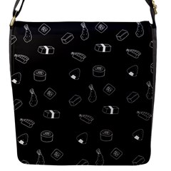 Sushi Pattern - Greyscale Flap Closure Messenger Bag (S)