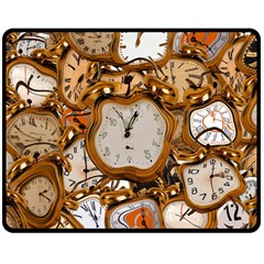 Time Clock Watches Double Sided Fleece Blanket (medium) 