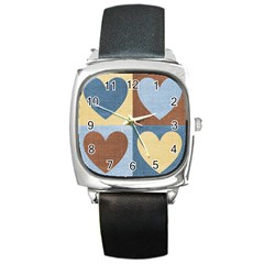 4 Hearts Aplenty Square Metal Watch by WensdaiAmbrose