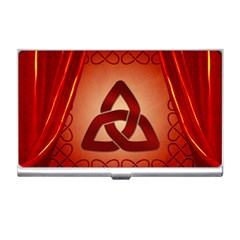The Celtic Knot In Red Colors Business Card Holder by FantasyWorld7