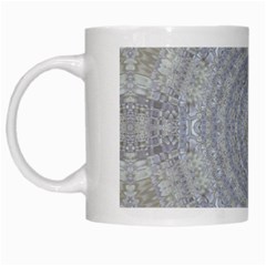 Lace Flower Planet And Decorative Star White Mugs by pepitasart