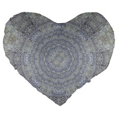 Lace Flower Planet And Decorative Star Large 19  Premium Flano Heart Shape Cushions by pepitasart