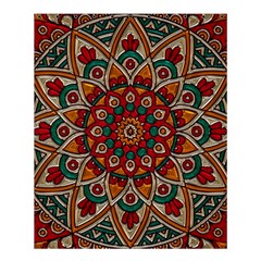 Mandala - Red & Teal Shower Curtain 60  X 72  (medium)  by WensdaiAmbrose