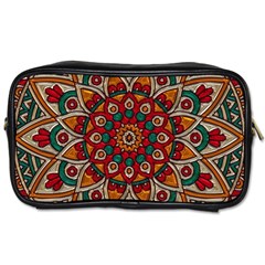 Mandala - Red & Teal Toiletries Bag (two Sides) by WensdaiAmbrose