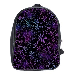 Retro Lilac Pattern School Bag (Large)