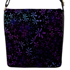 Retro Lilac Pattern Flap Closure Messenger Bag (S)