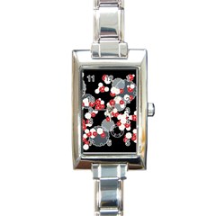 Plumflower Rectangle Italian Charm Watch by WensdaiAmbrose