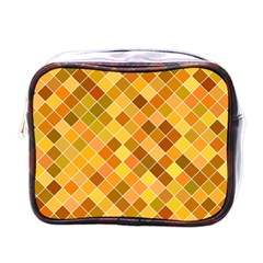 Square Pattern Diagonal Mini Toiletries Bag (one Side)