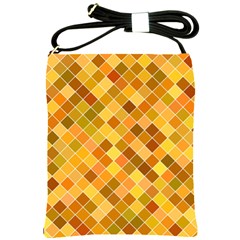 Square Pattern Diagonal Shoulder Sling Bag