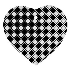 Square Diagonal Pattern Heart Ornament (two Sides)