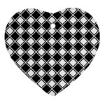 Square Diagonal Pattern Heart Ornament (Two Sides) Front