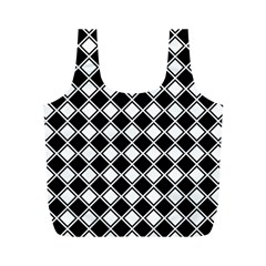 Square Diagonal Pattern Full Print Recycle Bag (m)