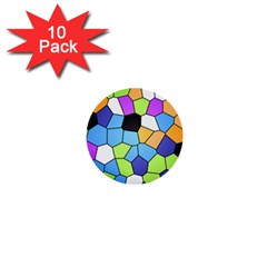 Stained Glass Colourful Pattern 1  Mini Buttons (10 Pack) 