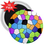 Stained Glass Colourful Pattern 3  Magnets (10 pack)  Front