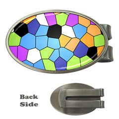 Stained Glass Colourful Pattern Money Clips (oval) 