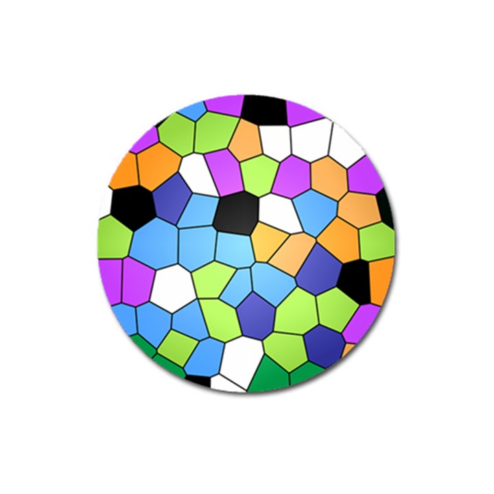 Stained Glass Colourful Pattern Magnet 3  (Round)