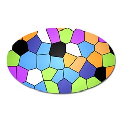 Stained Glass Colourful Pattern Oval Magnet