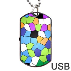 Stained Glass Colourful Pattern Dog Tag Usb Flash (two Sides)