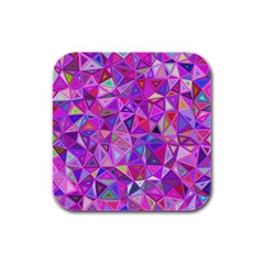 Pink Triangle Background Abstract Rubber Square Coaster (4 Pack) 