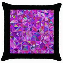 Pink Triangle Background Abstract Throw Pillow Case (black)