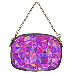 Pink Triangle Background Abstract Chain Purse (two Sides)