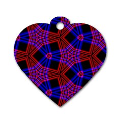 Pattern Line Dog Tag Heart (one Side)